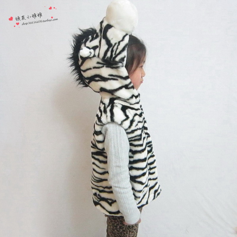 卡通儿童动物毛绒背心服装马甲