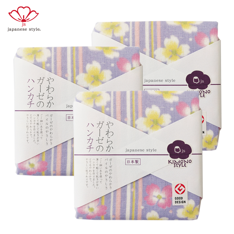 日本进口 3条纱布毛巾 儿童纯棉方巾 吸水速干轻薄柔软擦脸洗脸巾