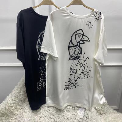 宽松大版短袖夏季真丝时尚