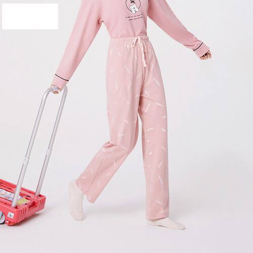 睡裤女纯棉家居裤中厚秋季