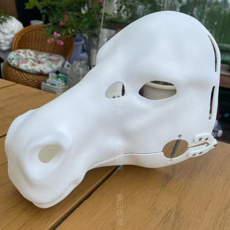 马写实兽装头骨3D打印兽头fursuit自制马系基底手工DIY毛坯配件