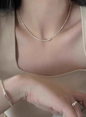 碎银子水滴项链女轻奢小众高级感设计精致手链2025新款爆款手饰