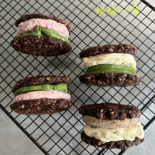 手工微酸燕麦核桃抹茶巧克力树莓双层芝士堡冻吃3天至少拍2个