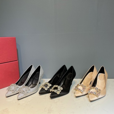 尖头格里特布细跟鞋