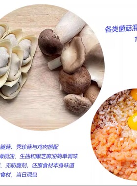 非预制下单现包上海菌菇鸡肉馄饨黑皮2盒24个无添加速食健康早餐