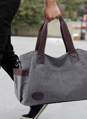 简约百搭帆布包商务休闲男包女包单肩包斜挎布包手提公文包上班包