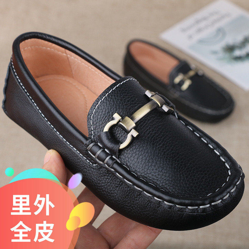 Boy Black shoes cowhide 2020 New products Spring CUHK genuine leather Single shoes children Doug shoes student Performance shoesin the Shoes/Baby Shoes/Parent-child shoes , Leather shoes  category - from Buy2taobao.com to provide professional Taobao agent buy service