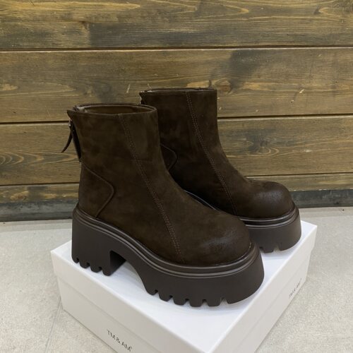 增高8.5cm~磨砂牛皮厚底马丁靴