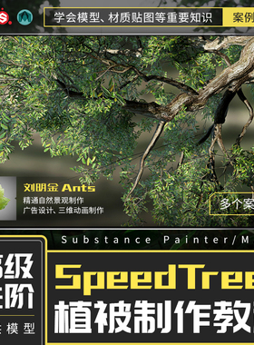 翼狐新品SpeedTree8软件植被制作实例高级教程案例讲解课视频教程