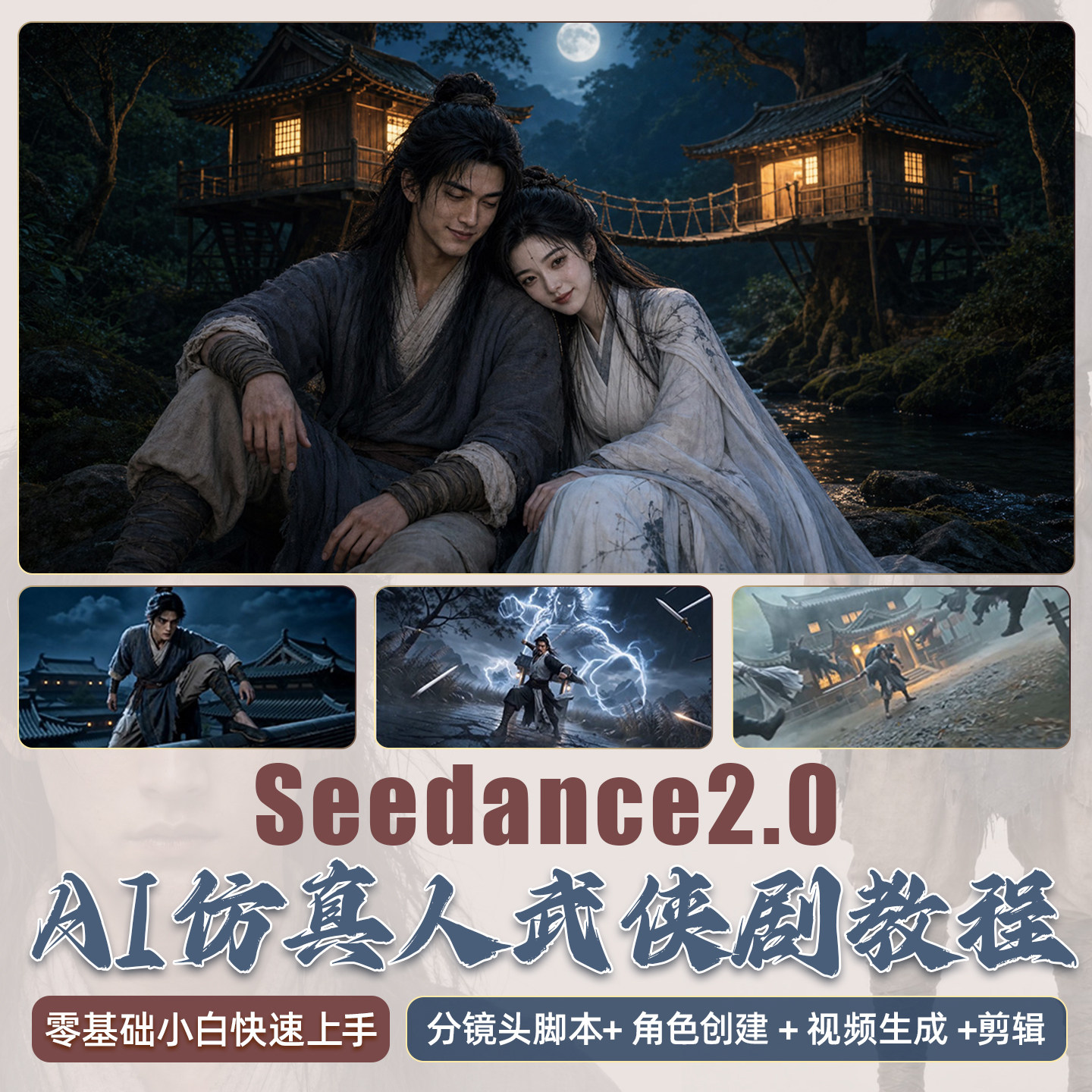 AI漫剧教程仿真人电影武侠动画视频制作aigc场景角色创建全流程图片