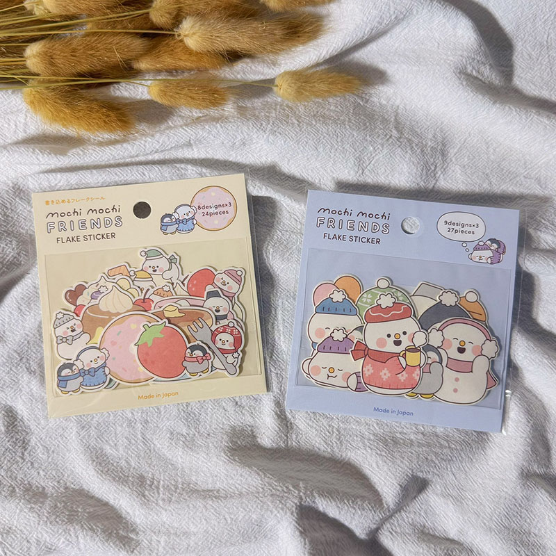 现货日本 GAIA冬季限定雪人小贴纸 素材拼贴雪花装饰贴画