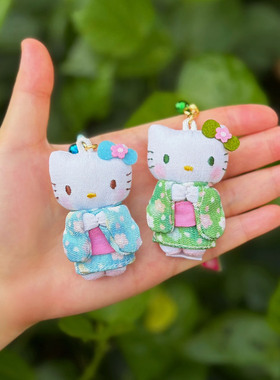 现货日本正品三丽鸥Sanrio限定日式和服风浅草寺kitty铃铛挂件