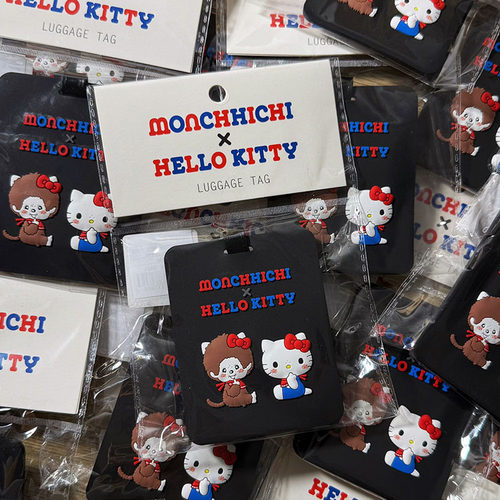 现货日本正版蒙奇奇联名hello kitty周年限定硅胶行李牌包包挂件