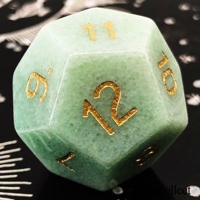 d12天然玉石水晶数字生日骰子