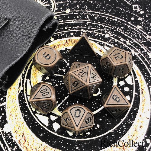 dnd克苏鲁实心古色全金属骰子
