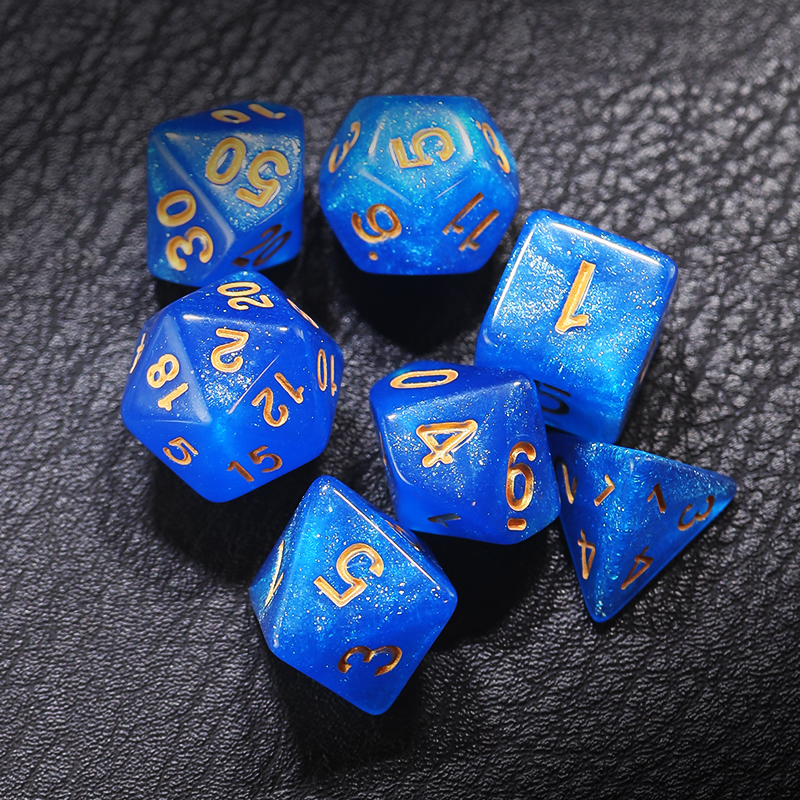 银河跑团骰子粒20面玩具游戏桌游数字色子筛子红橙黄绿青蓝紫黑色