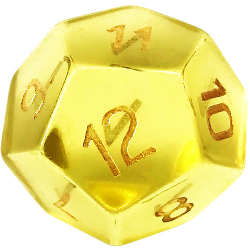 D12合成黄水晶12面水晶数字骰子色子 聚财财富智慧喜悦