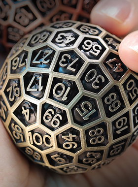 多款D100面实心镂空金属数字骰子色子龙与地下城跑团桌游健身球