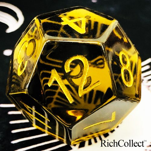 D12合成茶晶烟晶12面水晶数字骰子色子稳定安泰坚韧刚毅克制