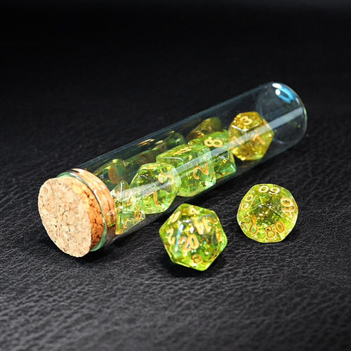 RICHCOLLECT金箔翡翠绿跑团骰子