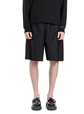YAMAMOTO®WOOL SHORTS经典羊毛短裤休闲裤毛边五分裤松紧腰CDG男