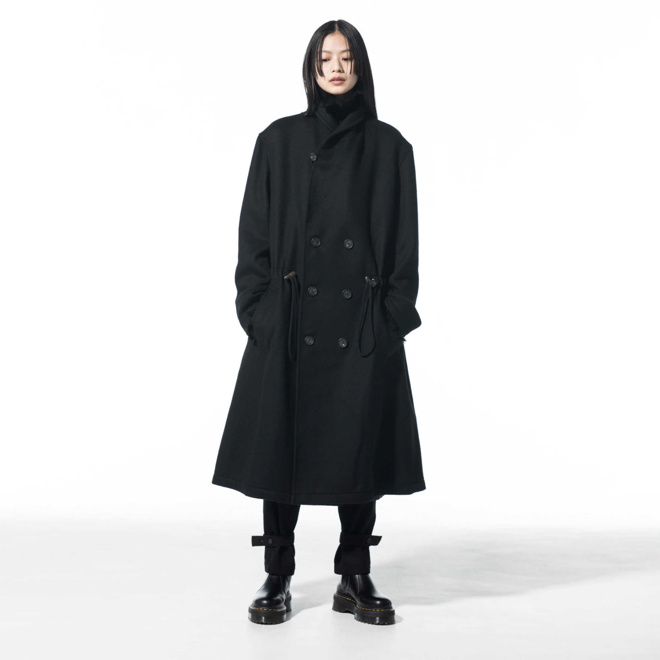 YAMAMOTO®山本里美黑色毛呢大衣