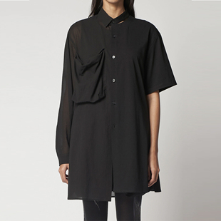 YAMAMOTO®Yohji Yamamoto纯棉长短袖衬衫轻薄黑色男女款口袋上衣