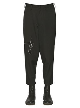 YAMAMOTO ® 日系原创暗黑黑色图腾刺绣男西裤原创设计师小脚裤