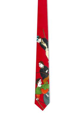 YAMAMOTO®100% SILK PRINTING鹿鸣馆日本手绘真丝印花领带艺术品