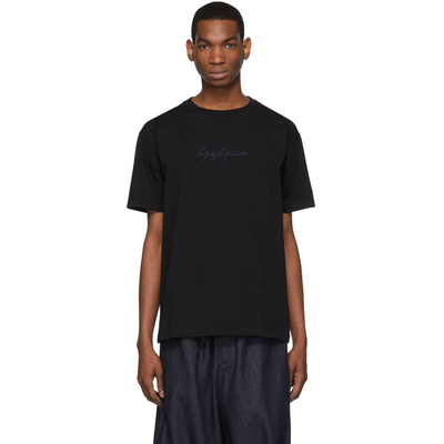 YAMAMOTO ® 日系暗黑系原创设计电光蓝刺绣纯棉签名T恤联名短袖