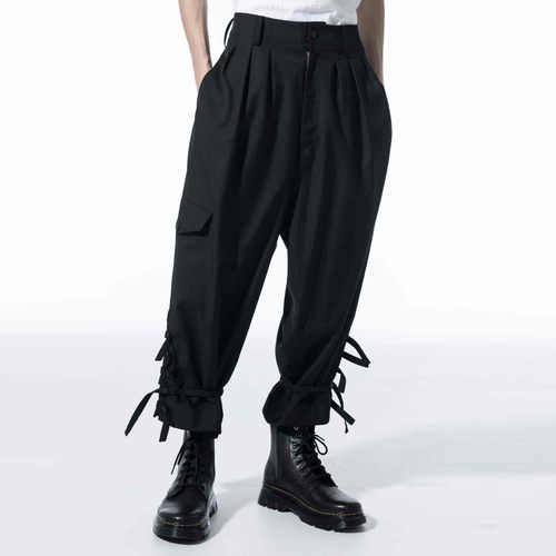YAMAMOTO®日系暗黑系原创设计工装裤军裤华达尼系带小角裤男女款