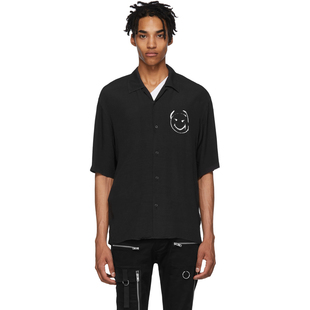 YAMAMOTO®UNDERCOVER SHIRT巴黎印花笑脸衬衫三醋酸短袖凉爽日本