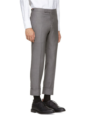 YAMAMOTO ®WOOL GREY PANTS英国制灰色权志龙TB经典羊毛修身西裤