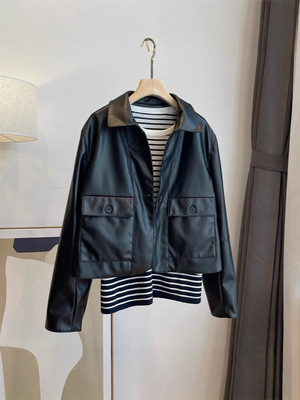 2025早秋新款女装巴恩风小个子短款外套休闲翻领夹克风衣女