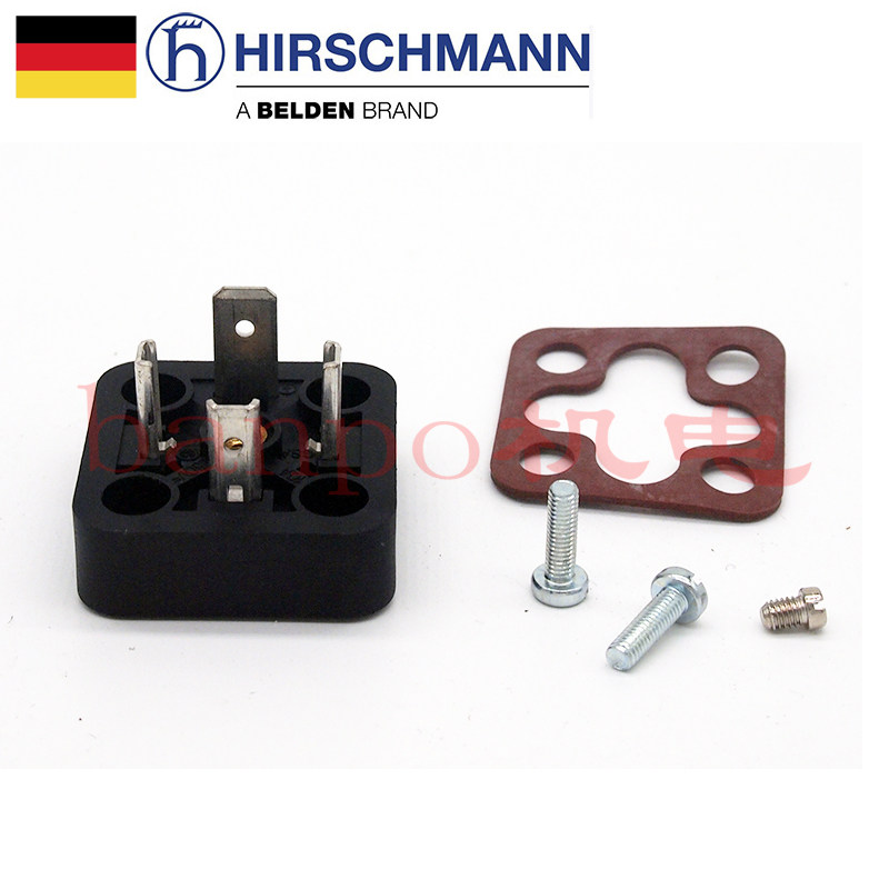 德国原装进口Hirschmann赫斯曼接头B12 4针插座 电磁阀接头底座