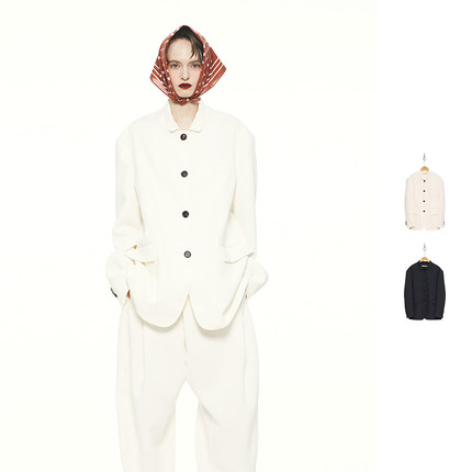 【现货】PUSHBUTTON 25PF 早秋新款短领单排扣西装外套 DOUBLEBOO