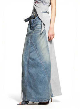 【现货】MARRKNULL 25AW 蓝色Dislocated牛仔长裙 DOUBLEBOO