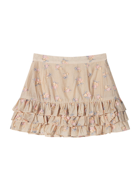 【现货4折】PSEUDO POEMS  花朵刺绣荷叶边短裙 DOUBLEBOO 买手店