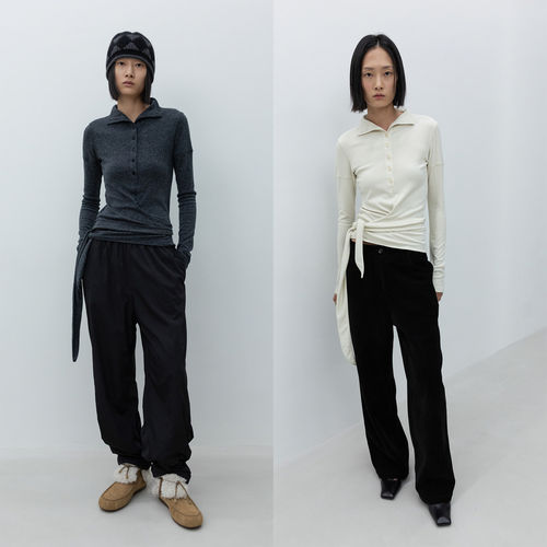 【现货】LOW CLASSIC 26FW 新款两穿纽扣系带T恤 DOUBLEBOO