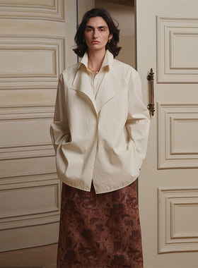 【现货】ECRIVAIN 25AW 双层外翻领高领衬衫 DOUBLEBOO