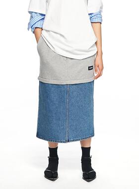 【现货】PUSHBUTTON 25PS 解构元素撞色半身裙 DOUBLEBOO