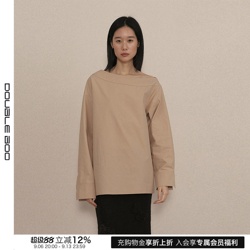 【现货】Piacevole e 25AW 纯色棉质套头衬衫 DOUBLEBOO图片