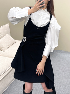 款 经典 NOMANOMAN 金属爱心吊带小黑裙连衣裙DOUBLEBOO 现货4折