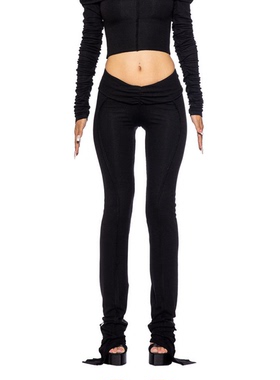 【现货6折】SAMI MIRO VINTAGE 24SS 折叠式松紧腰修身长裤