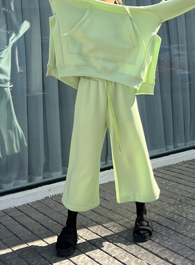 【现货4折】MELITTA BAUMEISTER  亮绿色系带宽松休闲裤DOUBLEBOO