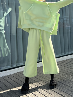 亮绿色系带宽松休闲裤 BAUMEISTER MELITTA DOUBLEBOO 现货4折