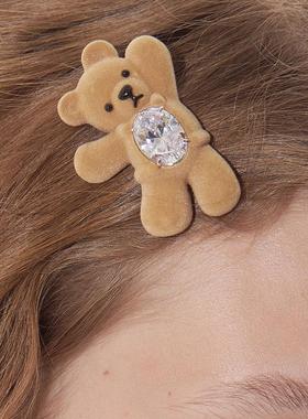 【现货】YVMIN尤目 24AW 招手小熊宝石发卡发夹(右) DOUBLE BOO