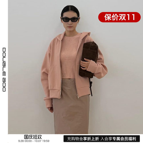 【现货】RECTO 26SS 春夏新款LOGO拉链套头卫衣 DOUBLEBOO