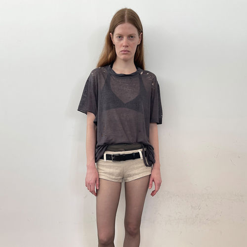 【现货】UN MUTE 26SS 春夏新款破洞短袖上衣 DOUBLEBOO