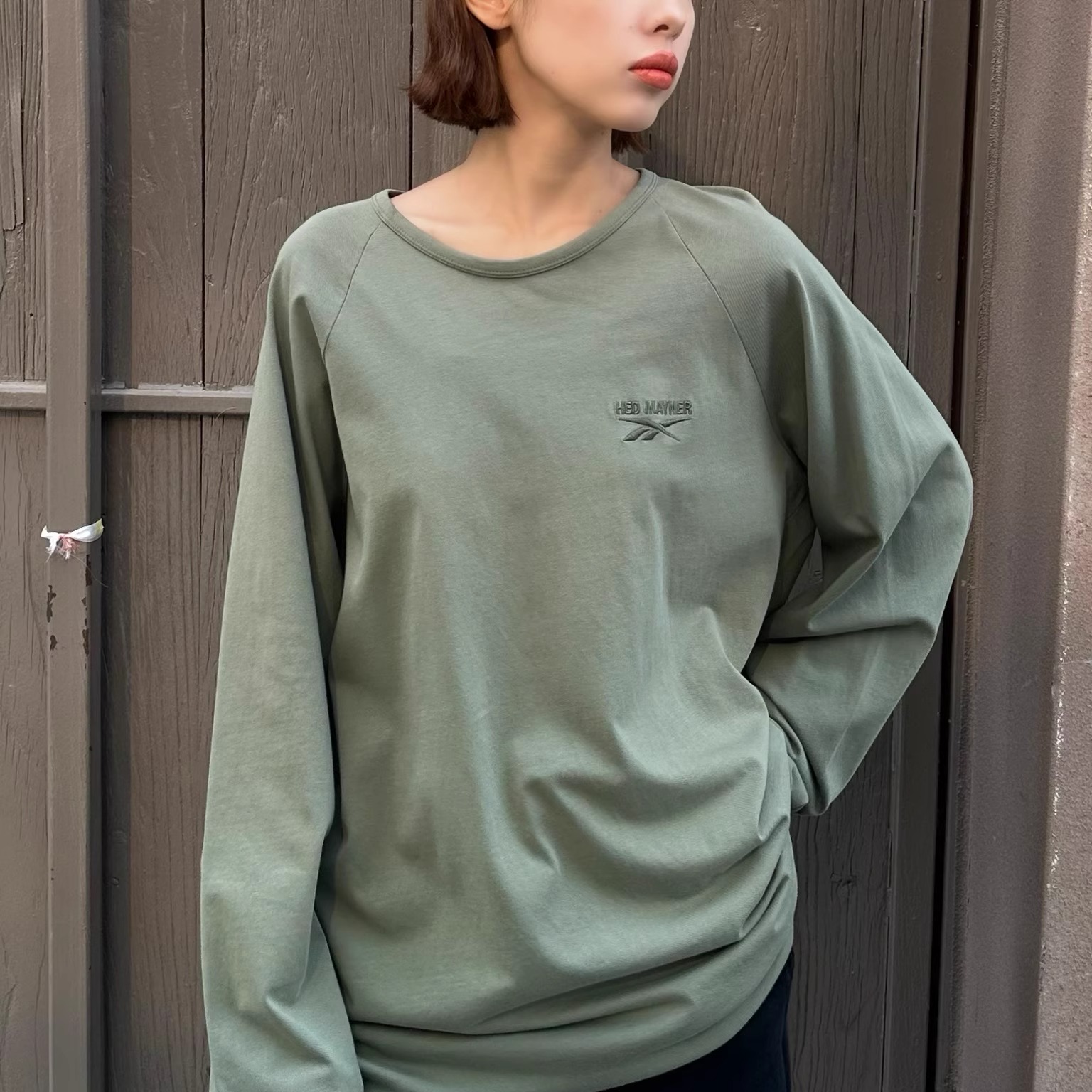 HEDMAYNER插肩袖设计宽松T恤